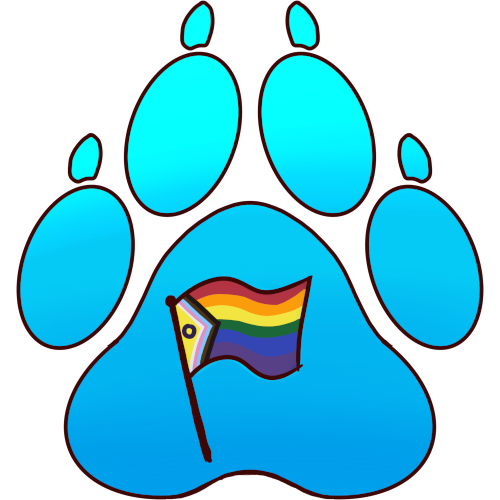 a cyan paw with a progress flag on it)